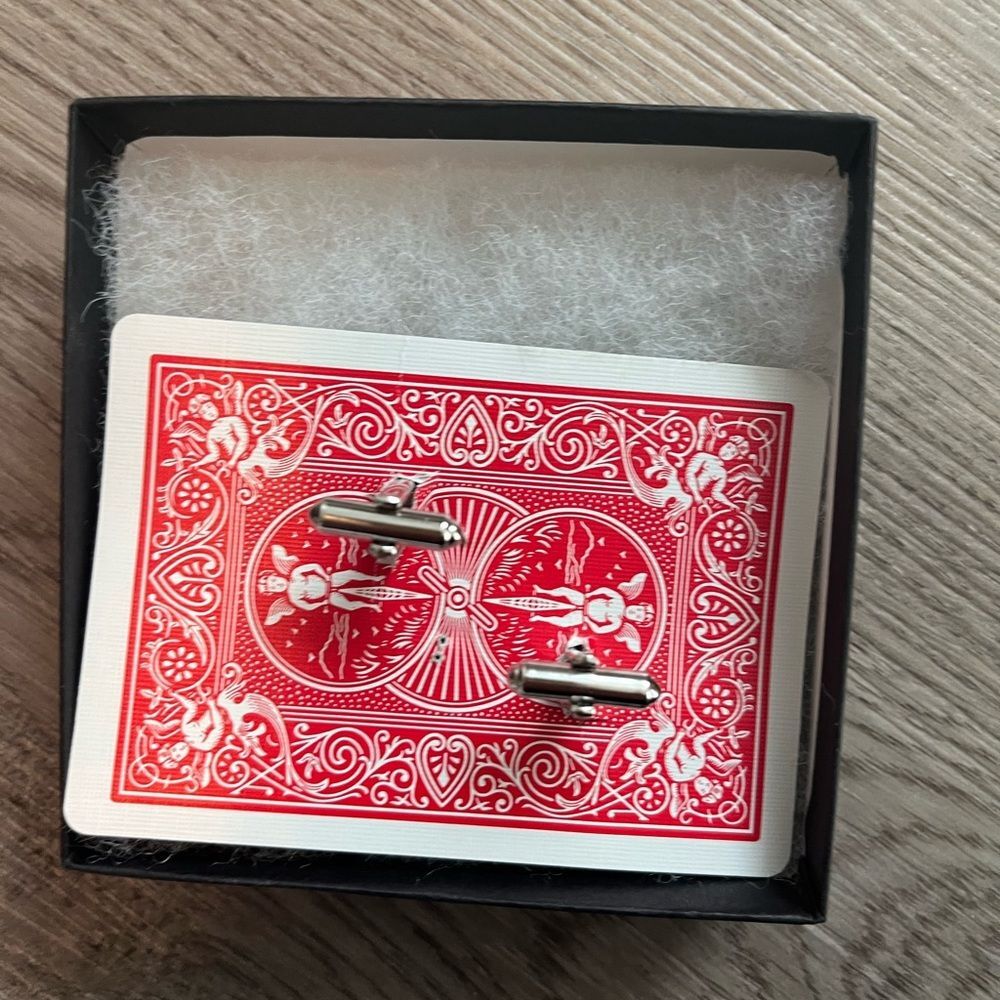 Vintage Gold Fleur de Lis Square Cufflinks Gift Box - Picture 3 of 3